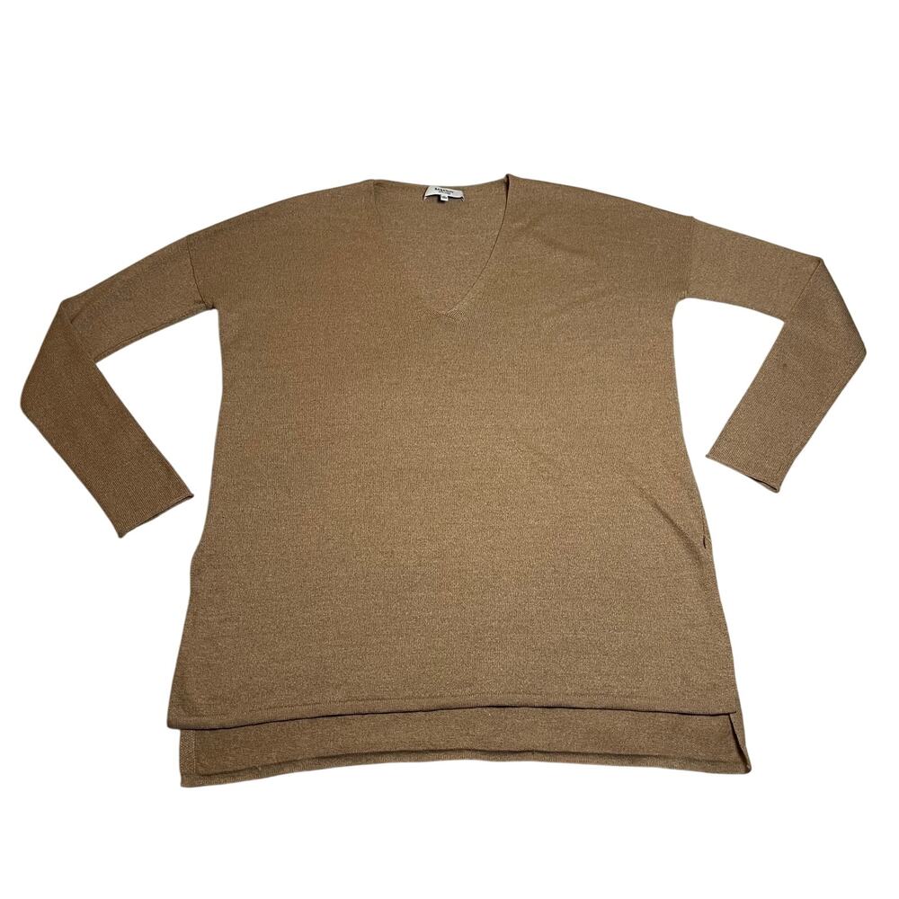 Babaton V-Neck Tunic Sweater Size XS Wool Linen Blend Lightweight Classic Casual